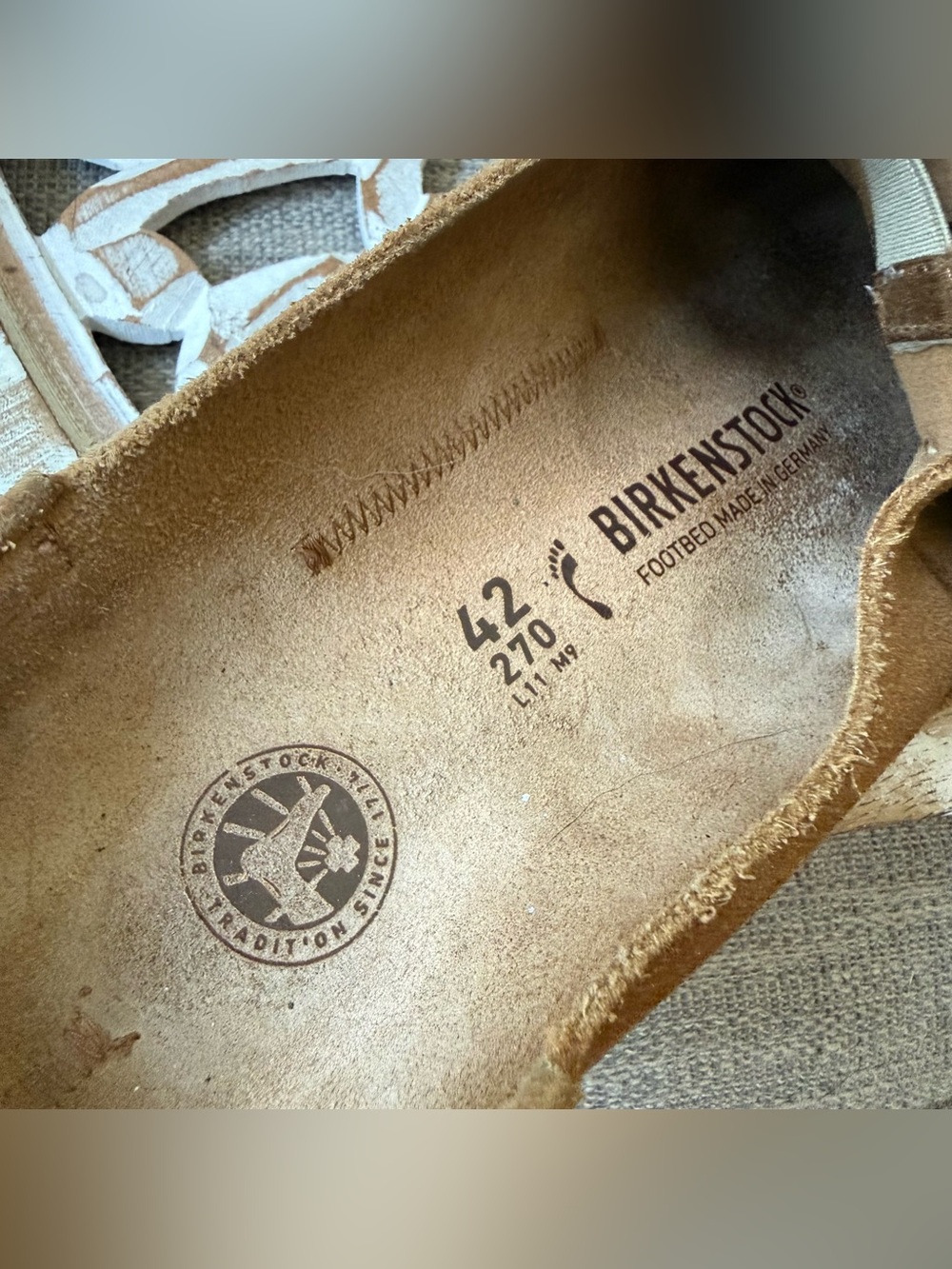 Birkenstock Brown Suede Leather Slip-On Mule Silver Buckle 11 42 - Picture 6 of 8
